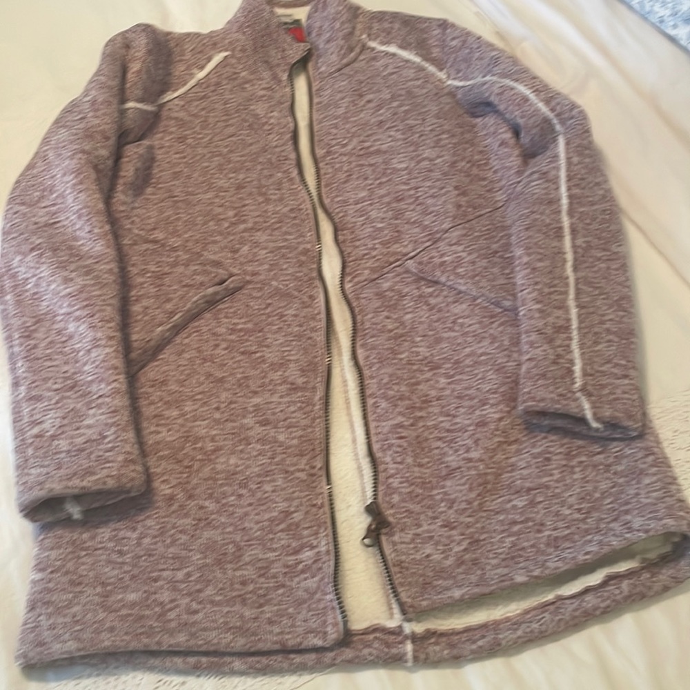 Avalanche shepra lined knit jacket.